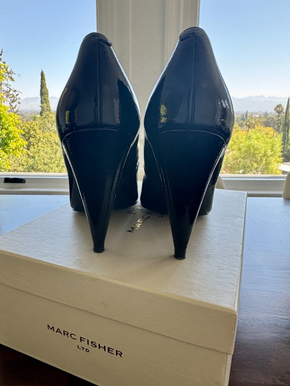 MARC FISHER Hesla Black Patent Leather Cone Heel Pump - Picture 6 of 12